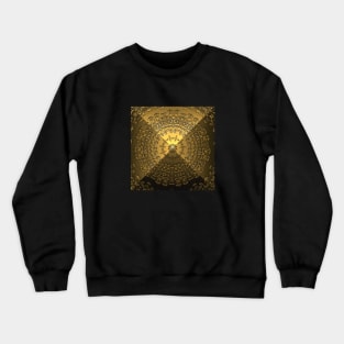 Sacred Geometry 3D Gold Titanium Pyramid Architecture Crewneck Sweatshirt